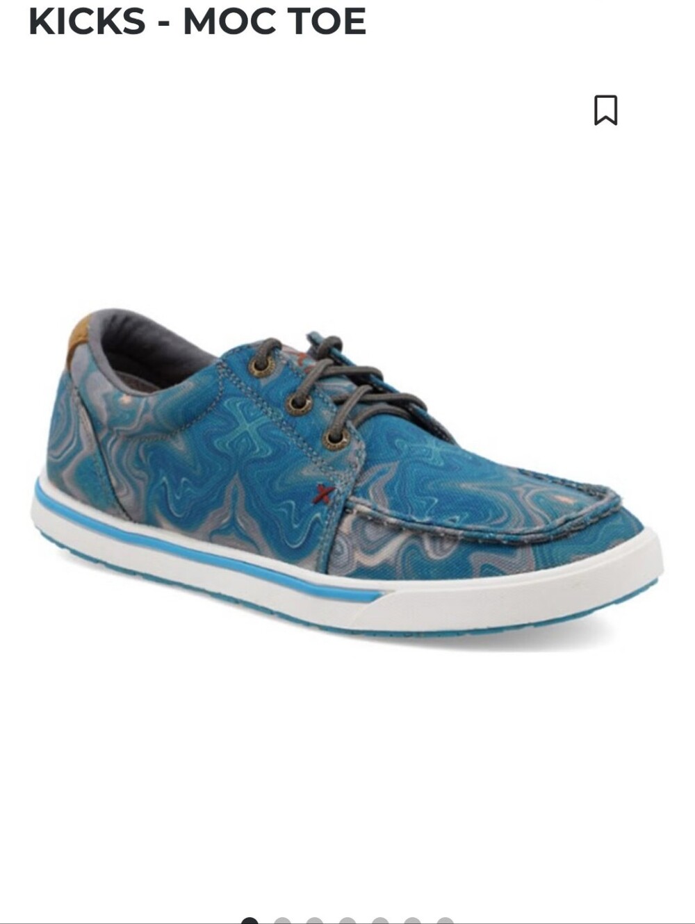 Twisted X Womens Kicks Lace Up Shoes Mens 5.5 Womens 7 Teal Blue Canvas Western